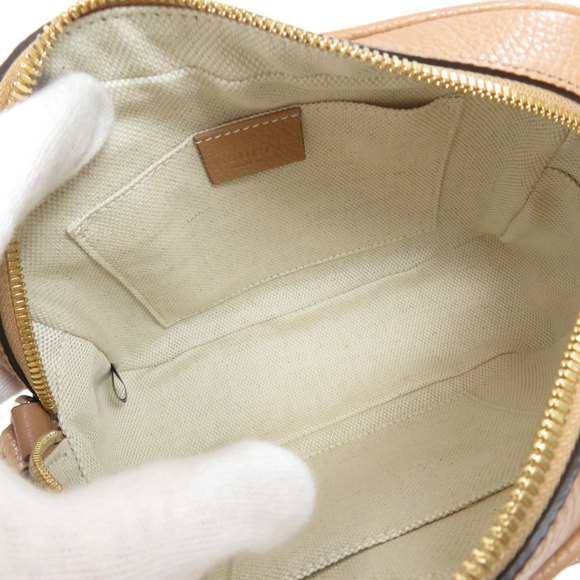 Gucci Soho Interlocking Shoulder Bag Calf Leather Beige - Picture 5 of 9